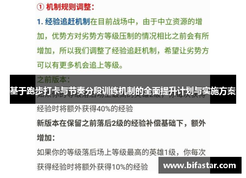 基于跑步打卡与节奏分段训练机制的全面提升计划与实施方案